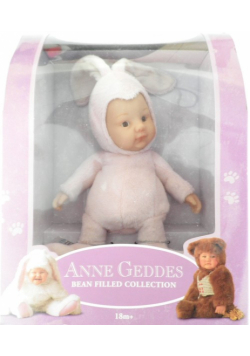 Lalka Anne Geddes Siedzący króliczek różowy