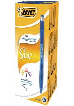 Długopis Atlantis Stic niebieski pudełko 12 sztuk