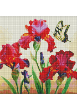 Diamentowa mozaika - Wytworne irysy 40x40cm