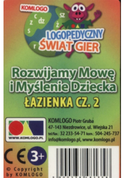 Karty Rozwijamy mowę i myślenie dziecka Łazienka część 2