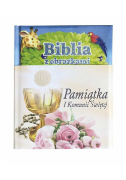Biblia z obrazkami niebieska Pamiątka I komunii świętej
