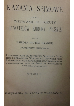 Kazania sejmowe,1900r