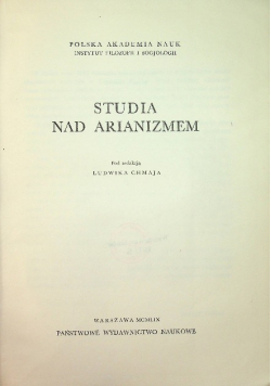 Studia nad Arianizmem