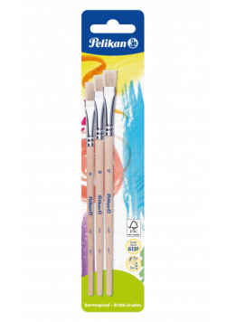 Pędzel płaski 613f (8,10,12) 3 szt. Pelikan
