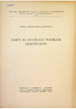 Zarys klasyfikacji polskich derywatów