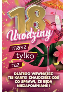 Karnet Urodziny z nakładką na butelkę 18