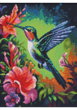 Diamentowa mozaika - Wdzięczny koliber 30x40cm
