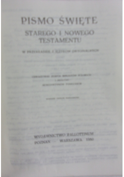 Pismo Święte Starego i Nowego Testamentu