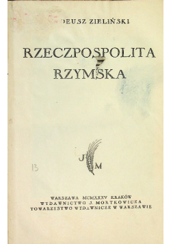 Świat antyczny rzeczpospolita rzymska  1935 r.