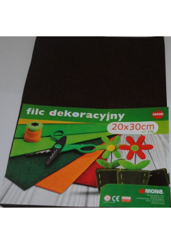 F63 - Filc w arkuszach 20cm x 30cm. Kolor brązowy 5 sztuk