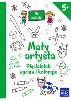 Mały artysta Pięciolatek wycina i koloruje