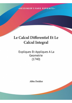 Le Calcul Differentiel Et Le Calcul Integral