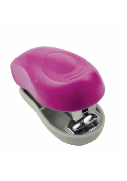 Zszywacz plastikowy mini  różowy 8 kartek