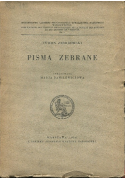 Zaborowski Pisma Zebrane 1936 r.