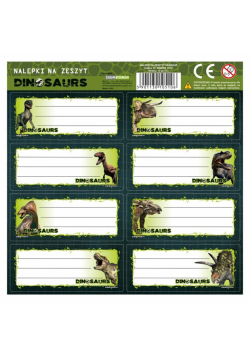 Nalepki na zeszyty Dinozaur (25szt)