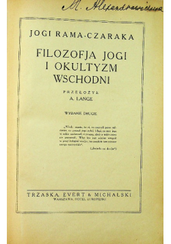 Filozofia jogi i okultyzm wschodni 1921 r.