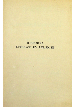 Historja literatury polskiej III 1925 r.