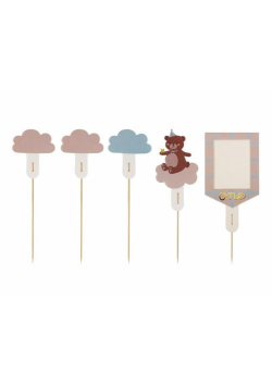 Toppery na tort Miś mix 12-14cm 5szt