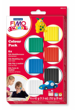 Zestaw Fimo Kids, 42 g, 6 kolorów (25, 220, 6, 052, 112, 39), Staedtler