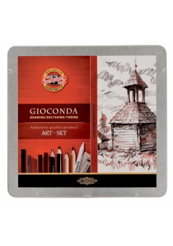 Zestaw artystyczny średni Gioconda Sepia w metalowej kasetce