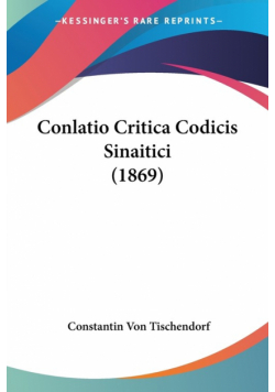 Conlatio Critica Codicis Sinaitici (1869)