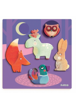 Puzzle drewniane układanka Las nocą