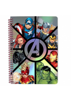 Notatnik A5 z metalizowaną okładką Avengers MV15908