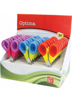 Nożyczki szkolne 13 cm Optima Display 24 sztuki