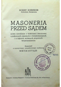 Masoneria przed sądem 1938 r.