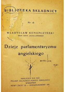 Dzieje parlamentaryzmu angielskiego 1923 r.