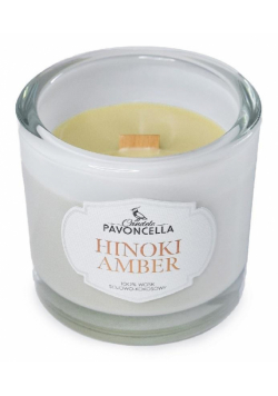 Świeczka sojowa Hinoki Amber biała 170g