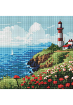 Diamentowa mozaika - Latarnia morska 40x40cm