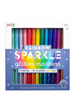 Flamastry brokatowe Rainbow Sparkle 15szt