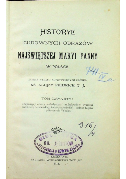 Historye cudownych obrazów Najśw P Maryi w Polsce 1911 r.