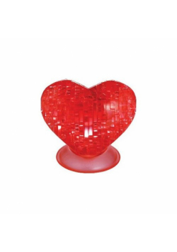 Serce czerwone Crystal Puzzle 3D