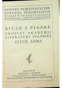 Bicze z Piasku Projekt Akademji 1929 r.
