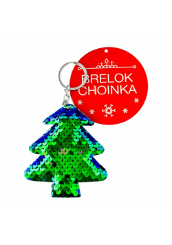 Brelok cekinowy choinka zieleń