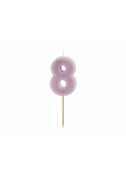 Świeczka urodzinowa 8 fiolet 6cm