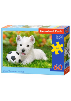 Puzzle White Terrier and Football 60