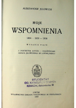 Moje wspomnienia 1933 r.