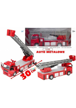 Duże auto metalowe Straż Pożarna 1:32 z drabiną
