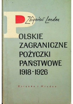 Polskie zagraniczne pożyczki państwowe 1918 1926