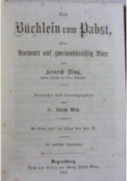 Das Buchlein vom Pabst, 1862