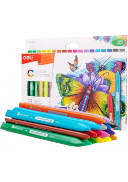 Kredki trójkątne plastik Color Emotio 18 kol DELI