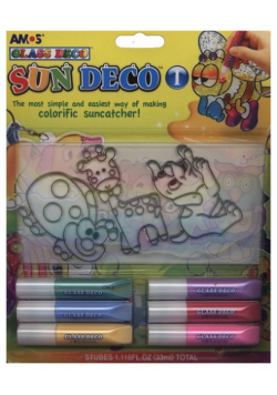 Farby witrażowe Sun Deco 6x5,5 ml + witraże
