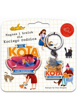 Zestaw magnes + brelok Kot
