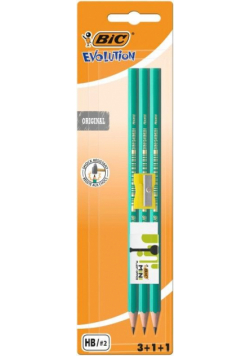 Ołówek Evolution Original HB + gumka + temper. BIC