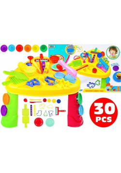 Duży Zestaw Ciastolina Stolik Wyciskarka 30 pcs