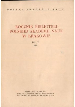 Rocznik Biblioteki Polskiej Akademii Nauk w Krakowie