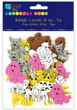 Naklejki z pianki Psy 32 szt.
